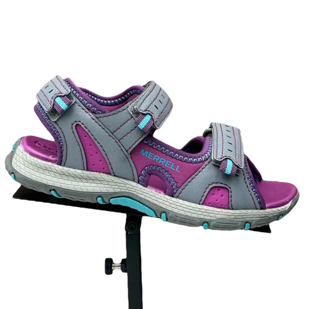 Merrell Toddler Girls Sport Sandal‎ Size 10 Fuchsia Gray Adjustable Open Toe